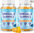 2 Pack Vegan Omega-3 Gummies - 1600mg with 600mg EPA & 400mg DHA. High Absorption Formula. Delicious Orange Flavor - 120 Gummies
