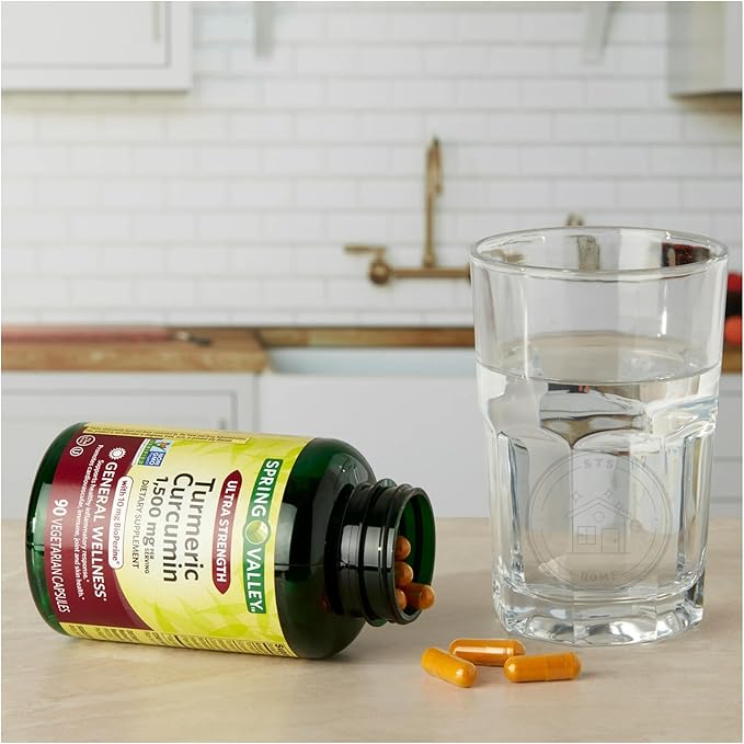Spring Valley Turmeric Supplement | Turmeric Curcumin Supplement, Ultra Strength 1,500 mg, 90 Count + STS Sticker.