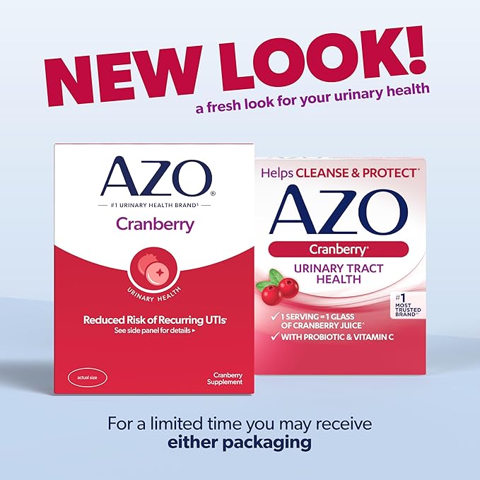 AZO Cranberry Pills for Urinary Tract Health for Women and Men, Adult Cranberry Supplement, Sugar-free, Non-GMO, 50 Caplets
