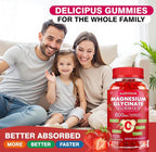 Magnesium Glycinate Gummies 600mg – Sugar Free Magnesium & Potassium Dietary Supplement with Vitamin D, B6 and CoQ10 for Calm Support & Sleep for Adults - High Absorption -Strawberry Gummies