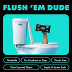 DUDE Wipes Mint Chill Flushable Wipes - Extra-Large Adult Wet Wipes - 3 Pack (144 Count) - Infused with Tea Tree Oil, Vitamin E, and Aloe - Septic and Sewer Safe