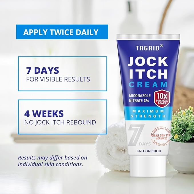 Jock Itch Cream: Jock Itch Relief for Men and Women - Extra Strength Antifungal Cream for Skin - Relief for Itchy Skin - Soothes Itchy - Irritated Skin - Relieves Itching Burning Irritations - 3.5 OZ