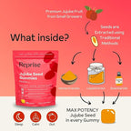 Reprise Jujube Seeds in Daily Gummies, 300 mg Full-Spectrum Jujube Seeds, Supports Relaxation & Restful Sleep, 100% Plant Based Vegan & Gelatin Free, Peach Flavored, 45 Gummies