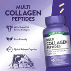 Nature's Truth Multi Collagen Peptides Capsules | Types I, II, III, IV, V, VII, VIII, X, XII & XXII | 2000 mg | 90 Count | Keto Friendly | Non-GMO and Gluten Free Supplement