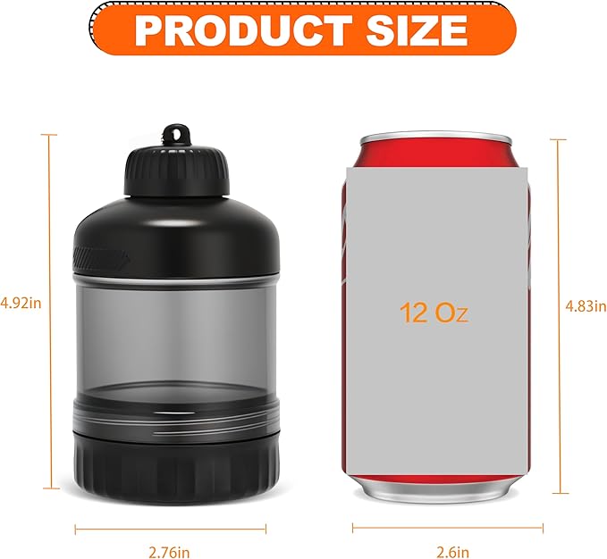 2 Pack Protein Powder Container to Go with Keychain & Keyring, Large Capacity, Clear, Leakproof, Ideal for workouts, fitness, or travel (Green&Blue)