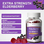 5-in-1 Sambucus Elderberry Immune Gummies, Daily Immune Support for Adults & Kids 4+, with Vitamin C, Zinc, Gluten Free, Vegetarian, Natural Sugar-Free Elderberry Supplement, 120 Gummies
