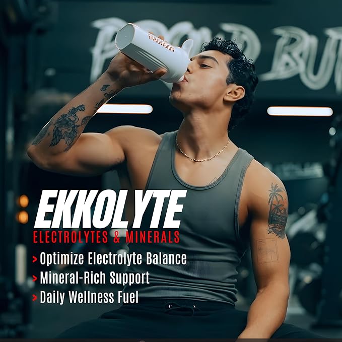 Ekkovision Ekkolyte Electrolytes &Minerals Powder, 50 MG Vitamin C & 155 MG Magnesium for Hydration Support, Essential Electrolytes for Women and Men, Fruit Punch, 120 Servings