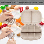 Cute Pill Organizer Small Bling Pill Case for Purse Medicine Vitamin Container Holder Daily Pill Box Container for Women Travel Medicine Kit(Green)