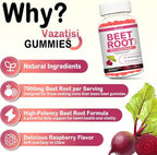Beet Root Gummies – Nitric Oxide Beetroot Gummies with Coq 10, Grape Seed, Pomegranate for Circulation & Energy Support – Vegan, Non-GMO, 120 Beet Chews