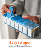 Extra Large Pill Organizer 2 Times a Day – XL Pill Box 7 Day with Big AM/PM Compartments – Fits Large Vitamins, Supplements & Gummies, for 7 or 14-Day Use, Color-Coded, Senior-Friendly, No Spills