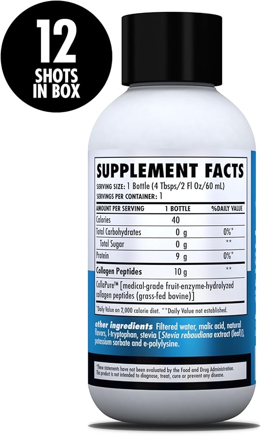 HEALTH DIRECT – Medical-Grade Liquid Collagen Shots – AminoSculpt Sugar-Free – Piña Colada – 12 Servings, (12pk, 2oz Shots) – Good for Joints, Bones, & Sleep – Better Hair, Skin & Nails