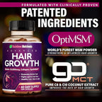 (2 Pack) Hair Growth Vitamins for Women | Biotin 10,000mcg, Collagen, Patented OptiMSM®, goMCT®, Saw Palmetto | Naturally Regrow Stronger & Healthier Hair, Skin and Nails | May Stop Hair Loss