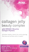 Now Foods Solutions, Collagen Jelly Beauty Complex, Sweet Plum Flavor, 10 Jelly Sticks