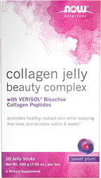 Now Foods Solutions, Collagen Jelly Beauty Complex, Sweet Plum Flavor, 10 Jelly Sticks