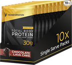 Transformation Protein Super Blend | Egg White, Collagen Peptides, and Plant Protein | 15 Billion CFU Probiotics | Digestive Enzymes | MCT Oil | Low Carb Shake for Men & Women | Chocolate, 10 pack