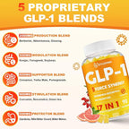 GLP-1 Supplement for Women, 5X GLP-1 Blends with Akkermansia Probiotic & Berberine, 17-in-1 High Efficiency GLP-1 Probiotic Gummies , for Energy, Digestion & Gut, Yuzu Flavor, Sugar Free - 90 Gummies