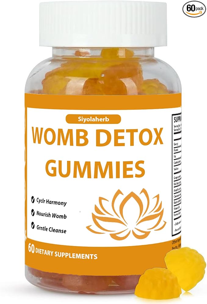 Womb Gummies for Hormone Balance & Ovary and Uterus Cleanse & Menstrual Cycle, Inositol Fertility PCOS Multivitamin Gummies for Women to Get Pregnant Fast, 60 Count Orange Flavor