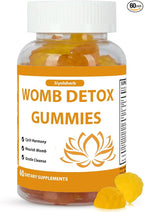 Womb Gummies for Hormone Balance & Ovary and Uterus Cleanse & Menstrual Cycle, Inositol Fertility PCOS Multivitamin Gummies for Women to Get Pregnant Fast, 60 Count Orange Flavor