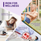 Heivy Ferrous Sulfate 325mg, Iron 65mg, Iron with Vitamin C – High Potency Iron Supplement for Women & Men – Premium Pure Ingredients, Gentle on Stomach, 240 Tablets, Made in USA