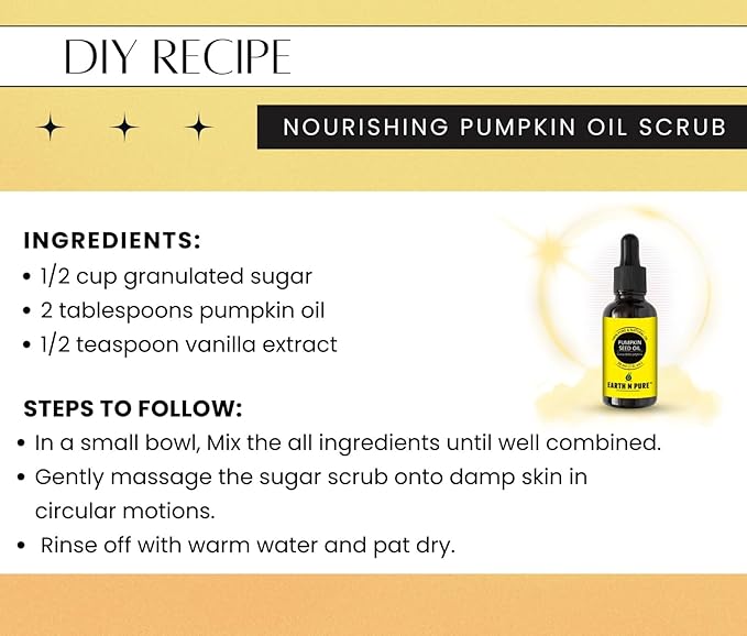 Earth N Pure Pumpkin Seed Oil (Kaddu Oil) Cold Pressed, Natural and Therapeutic Grade - 15 ml