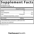 Fairhaven Health Folate and Myo Inositol Powder for Women - 1 Per Day, Female Fertility Supplement, Ovarian Health and Egg Quality - 2000 mg Myo-Inositol and 333 mcg Methylfolate – 30 Stick Packs
