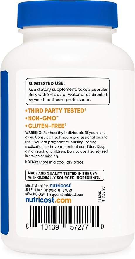 Nutricost D-Mannose 1000mg Per Serving, 120 Capsules - 500mg Per Capsule, Urinary Tract Health, Non-GMO and Gluten Free