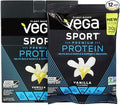 Vega Protein + Recovery - 30g Plant-Based Protein per Serving, Vanilla, 12 x 1.6oz Sachets, 5g BCAAs, Probiotics, NSF Certified, for Shakes & Smoothies, (Packaging May Vary)