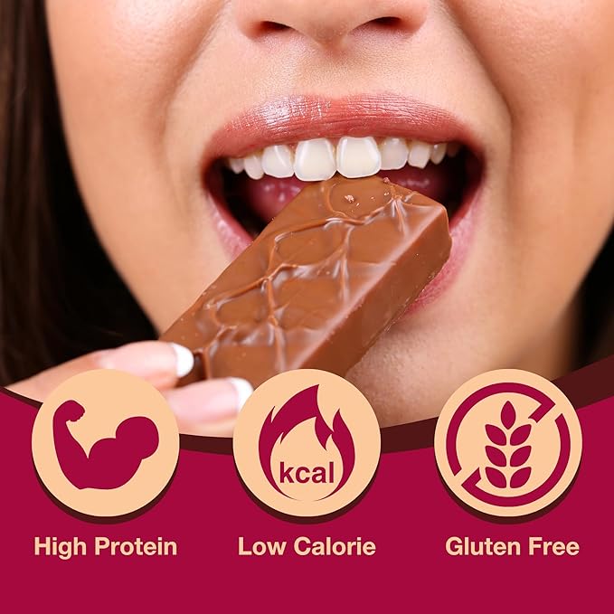 ProtiDIET Peanut Butter and Smooth Caramel Crisp Protein Bar - Gluten Free and GMO Free High Protein Snacks for Adults, Perfect On the Go Meal Replacement Bars - 7 High Protein Bars Per Box