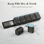 KOVIUU Weekly Pill Organizer Magnetic, Removable Pill Box 7 Day 1 Time a Day, Large Pill Case Travel, Week Once Daily Medication Dispenser, Medicine Container Holder for Supplement Vitamin, Blue