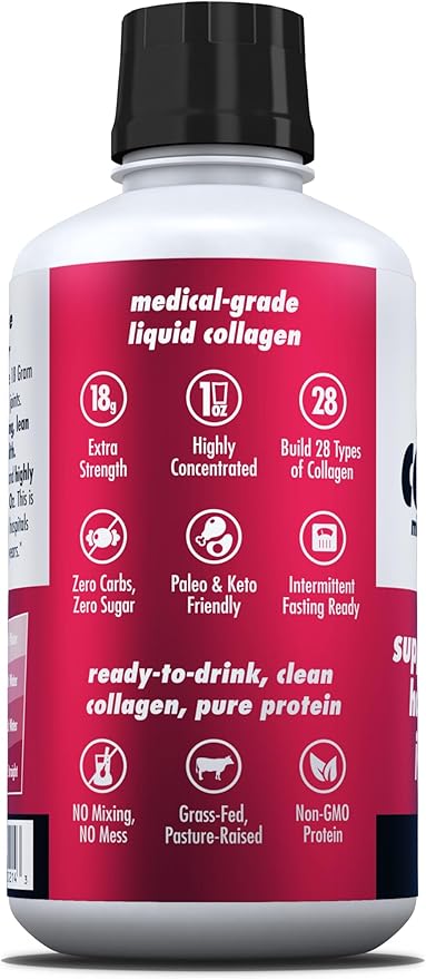 HEALTH DIRECT AminoSculpt Sugar-Free Collagen Supplement - High Potency Medical-Grade Protein for Hair, Skin, Nails & Joints, Grass-Fed, Non-GMO, Liquid Collagen - Tart Cherry - 15 Fl Oz