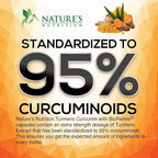Turmeric Curcumin Supplement - 2400mg Organic Turmeric Per Serving - 95% Curcuminoids & BioPerine Black Pepper Extract for Best Absorption - Natural Vegan Joint Support, Bottled in USA - 120 Capsules