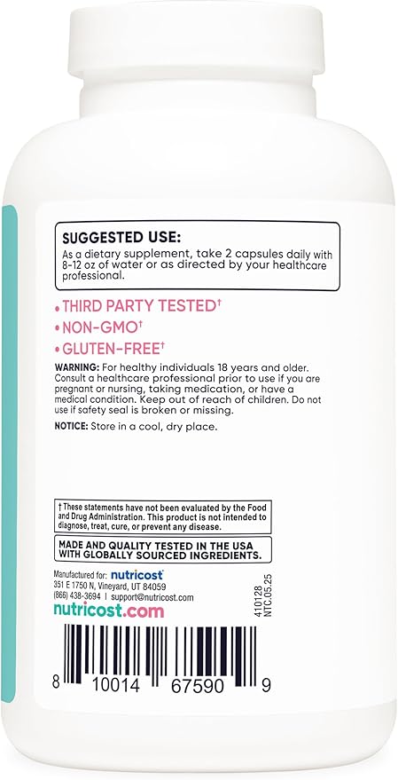 Nutricost Cranberry Extract for Women 180 Capsules for 90 Servings – with Vitamin C, Uva Ursi & Dandelion Root, Vegan, GMO-Free & Gluten-Free