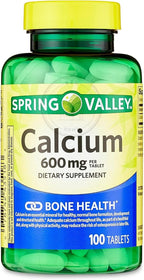 Spring Valley Calcium 600 mg, 100 Tablets | Calcium Supplement 600 mg | Calcium Supplement + STS Sticker.