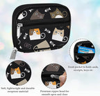 Serfeymi Weekly Travel Pill Organizer Pill Case for Purse with Removable 7 Day Pill Box, Fashionable Travel Medicine Organizer Pill Container for Medicine, Vitamin, Supplement - Black 03 + Pill Box