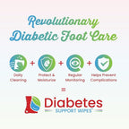 Diabetes Support Wipes® - All-Natural pH-Specific Foot & Body Wipes for Diabetics, Soothes Dry, Itchy & Irritated Skin, Relieves Neuropathy Pain, Supports Healing, Helps Prevent Complications - 72ct