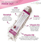 AgelessLX Powder Supplement for Women - with HMB Collagen Enhancer Plus Vitamin D3 with K2, Horsetail and Biotin for Lean Muscle and Stronger Hair and Nails - 30 Powder Packets, Wild Berry