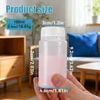 5 Pack Small Empty Plastic Bottles for Pills - Travel Medicine Containers with Lids & Labels, Portable Daily Organizer Storage for Vitamins, Medication Essentials
