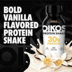 Oikos Protein Shake, Vanilla, 30g High Protein Drinks, Shelf Stable, Ready to Drink, 5g Prebiotic Fiber, 12 fl oz Bottle, 4 Count