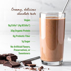 Orgain Organic 30g Vegan Protein Powder, Chocolate 9g EAAs + BCAAs, Plant Protein, 6g Prebiotic + Fiber, 1g Sugar, Pre-Workout, Muscle Support + Recovery - 2.01lb (Packaging May Vary)