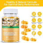 Magnesium Glycinate Gummies 1000mg, High Absorption Sugar Free Magnesium Potassium Supplement for Relaxation, Stress Relief, and Sleep Support for Adults & Kids - 180 Pineapple Gummies