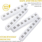 Monthly Pill Organizer, 28 Day Pill Box 1 Time a Day with Dust-Proof Case, Large 4 Weeks a Month Pill Case Container, Daily Vitamin Case Box for Pills/Medicine/Fish Oil/Supplements（White）