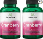 Swanson Cranberry 20:1 Juice Concentrate Urinary Tract and Kidney Health Supplement for Women and Adults Seeking Bladder Support with Vitamins C & E (180 Softgels, 2 Pack)