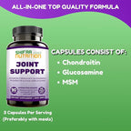 SHIFAA NUTRITION Halal Joint Support Supplement w/Glucosamine Chondroitin MSM | 2820mg 30 Servings | Non-GMO