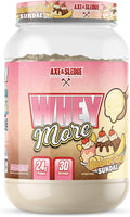 Axe & Sledge WHEY More Premium Protein Blend | 24g Protein, Whey Concentrate & Isolate | Prebiotic Fiber for Enhanced Absorption | Banana Split Sundae
