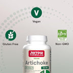 Jarrow Formulas Artichoke 500 mg, Dietary Supplement for Liver Health and Digestion Support, 180 Veggie Capsules, 180 Day Supply, Pack of 12
