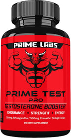 Prime Labs Prime Test Pro - Testosterone Supplement for Men - Test, Vitality, & Energy Booster - with Ashwagandha, PrimaVie Shilajit Extract, & DIM - 60 Capsules