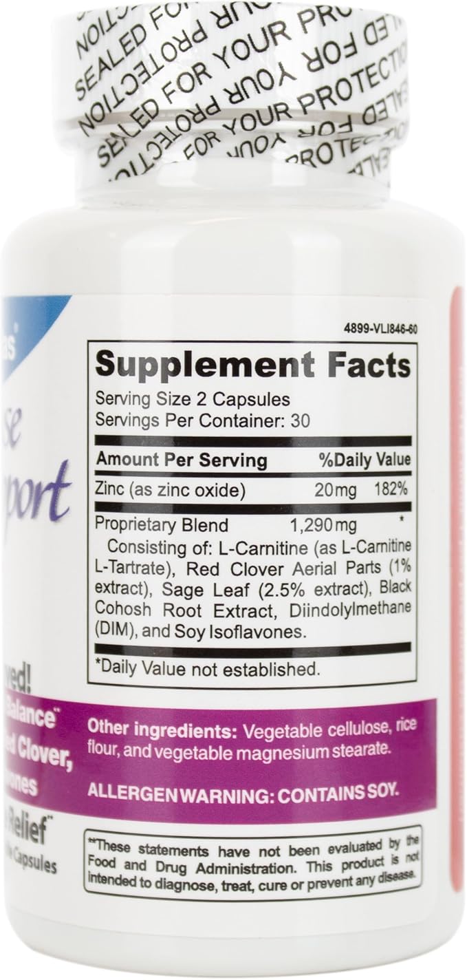 DrFormulas Menopause Supplement for Hot Flashes, Night Sweats, and Mood Swings Relief with DIM, Dong Quai, Black Cohosh, 60 Count