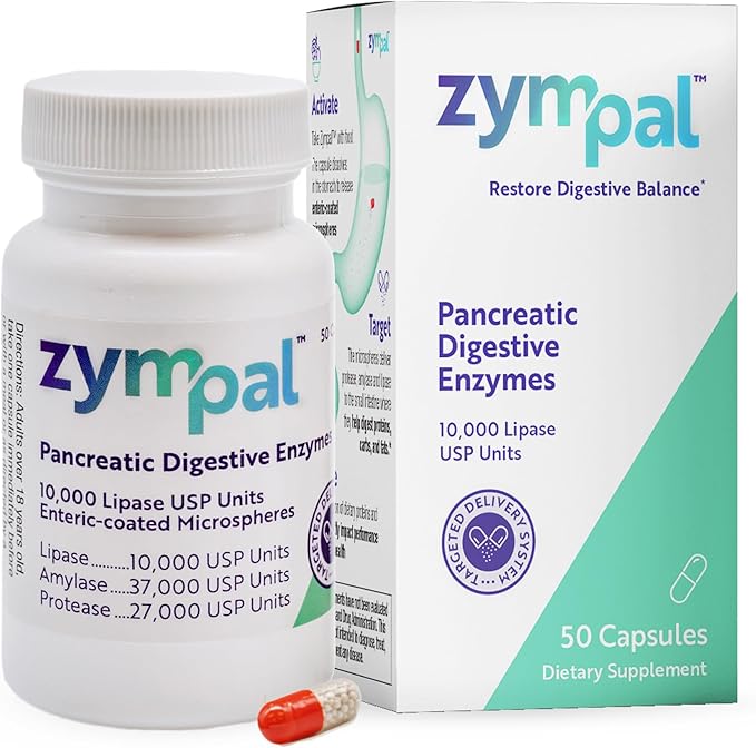 Pancreatic Digestive Enzymes 10,000 Lipase USP Units – High-Potency Pancreatic Digestive Enzyme Supplement for Gas, Bloating & Indigestion Relief– Gut Health & Nutrient Absorption– 50 Capsules
