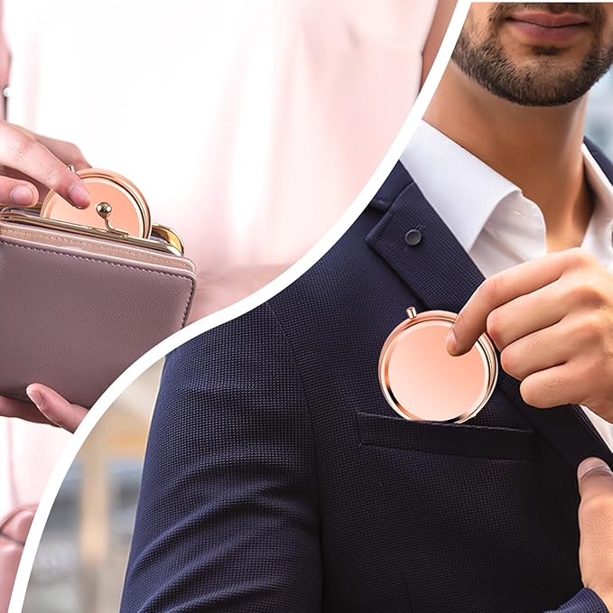 Sibba Portable Medicine Pill Case, Travel Multi-Functional Moisture Proof Pill Box for Purse & Pocket, Cute Metal Medicine Pill Organizer Box for Vitamins, Fish Oil & Supplements (Rose Gold)