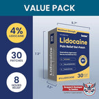 Sumifun 4% Lidocaine Pain Relief Patches 30 Count Maximum Strength Numbing Gel Patch for Back Knee Neck Joint Ache Muscle Soreness Topical Analgesic